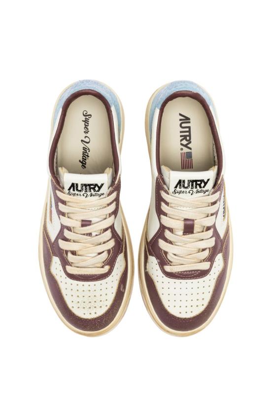 25SS 오트리 슈퍼 빈티지 메달리스트 로우 레더 스니커즈 AVLW SV47WHT CEL RTUP Neutrals - AUTRY