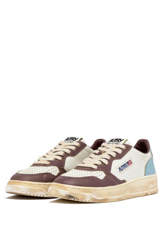 25SS 오트리 슈퍼 빈티지 메달리스트 로우 레더 스니커즈 AVLW SV47WHT CEL RTUP Neutrals - AUTRY