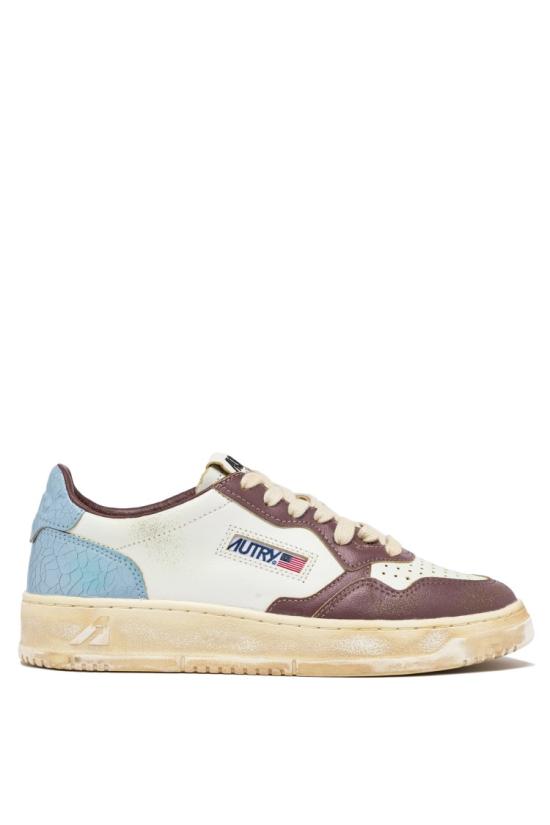 25SS 오트리 슈퍼 빈티지 메달리스트 로우 레더 스니커즈 AVLW SV47WHT CEL RTUP Neutrals