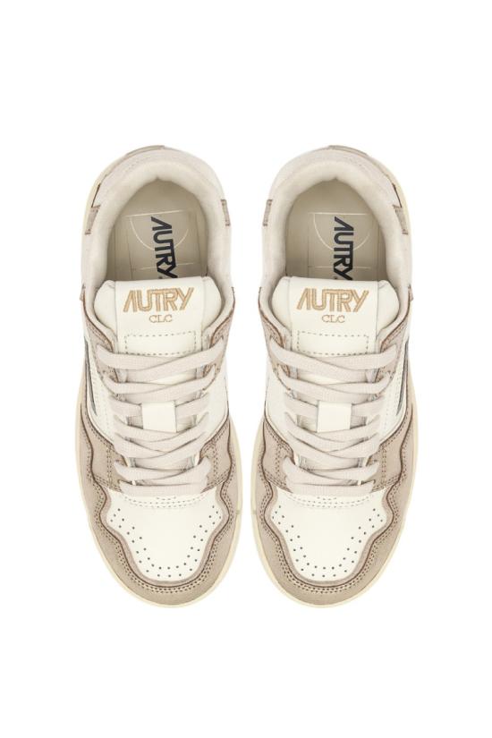 25FW 오트리 CLC 로우탑 레더 스니커즈 ROLW MB01WHT PLATINUM Neutrals - AUTRY