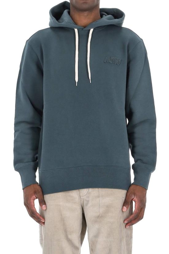 25FW 오트리 로고 후드 티셔츠 HOPM M1HGCONIFER Grey