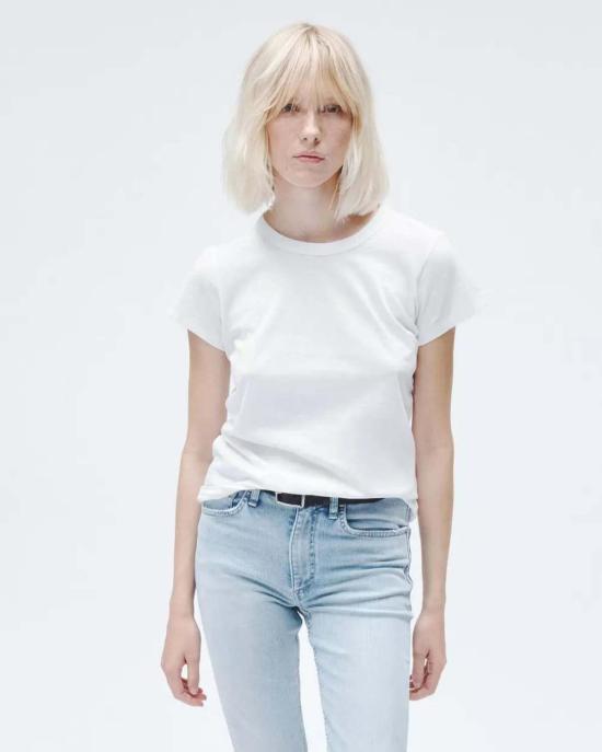  랙앤본 반팔 티셔츠 Rag & Bone The Slub Tee Bright White - RAG & BONE