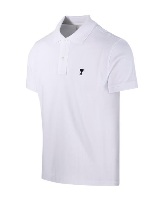 26FW 아미 스몰 하트 로고 폴로 티셔츠 HPL411 760 100 WHITE - AMI