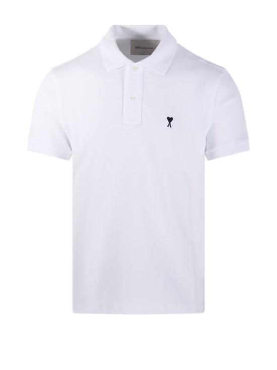 26FW 아미 스몰 하트 로고 폴로 티셔츠 HPL411 760 100 WHITE