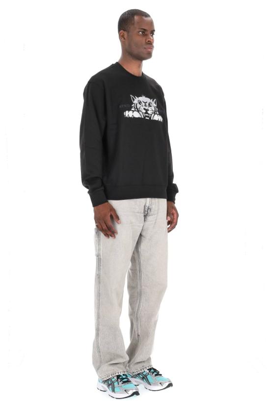 25FW 겐조 해피 타이거 자수 스웨트셔츠 FF65SW2654MF99J Black - KENZO