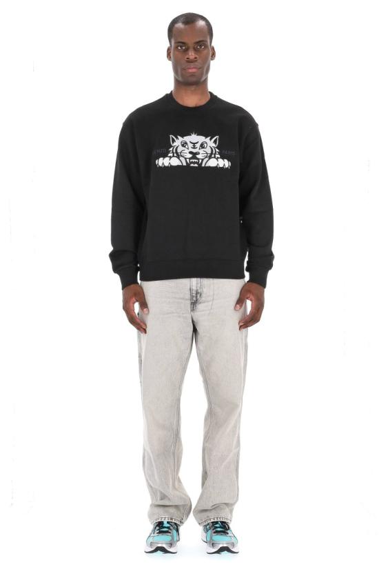 25FW 겐조 해피 타이거 자수 스웨트셔츠 FF65SW2654MF99J Black - KENZO