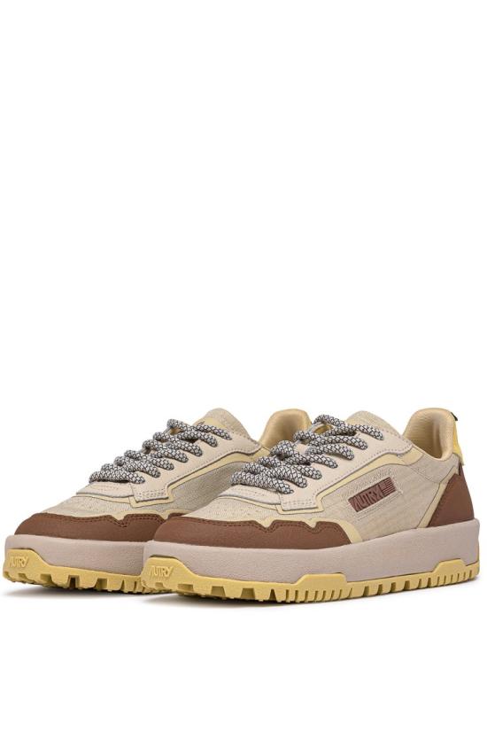 25FW 오트리 WILDPACE 로우 스니커즈 코듀라 앤 가죽 LDLW RU09FOG THRU Neutrals - AUTRY
