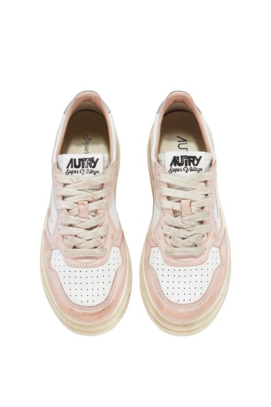 25SS 오트리 슈퍼 빈티지 메달리스트 로우 레더 스니커즈 AVLW SV35WHT POW SILV Grey - AUTRY