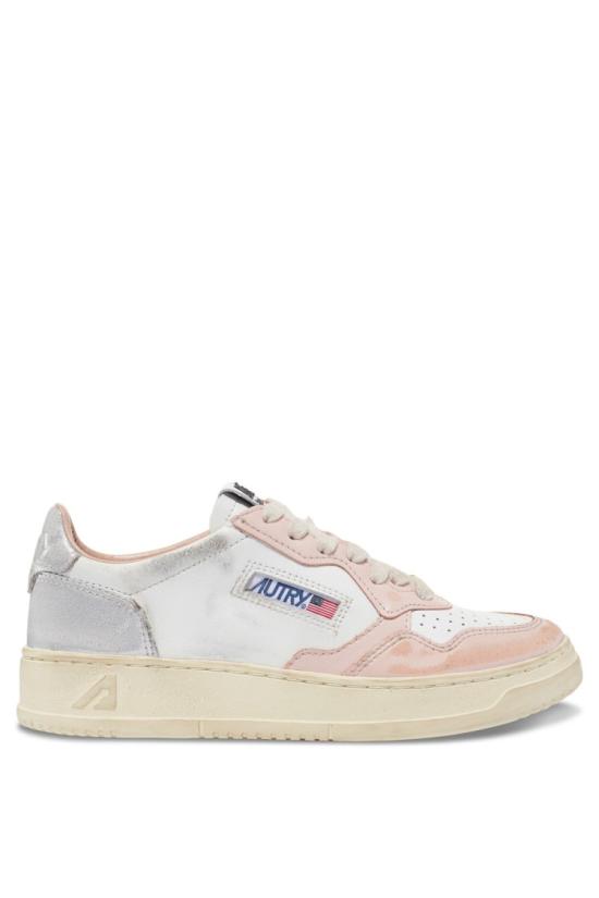 25SS 오트리 슈퍼 빈티지 메달리스트 로우 레더 스니커즈 AVLW SV35WHT POW SILV Grey