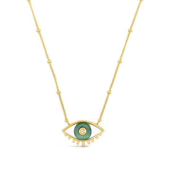  시에라 윈터 주얼리 목걸이/팬던트 러버스 아이 목걸이 (말라카이트) - SIERRA WINTER JEWELRY