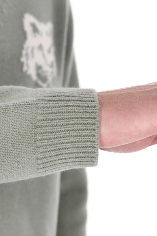 25FW 메종키츠네 폭스 헤드 인타르시아 메리노 가디건 PM00509KM03290396 Grey - MAISON KITSUNE