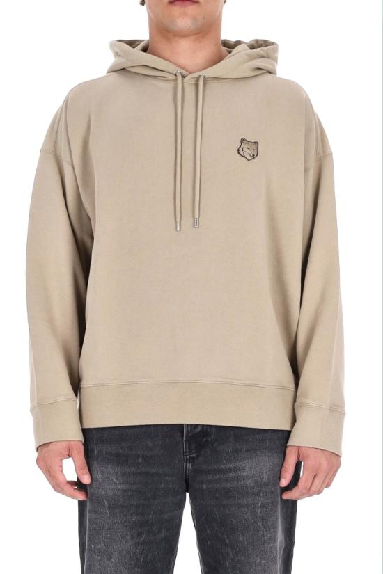 25FW 메종키츠네 폭스 헤드 오버사이즈 후드 티셔츠 PM00706KM03400302 Neutrals - MAISON KITSUNE