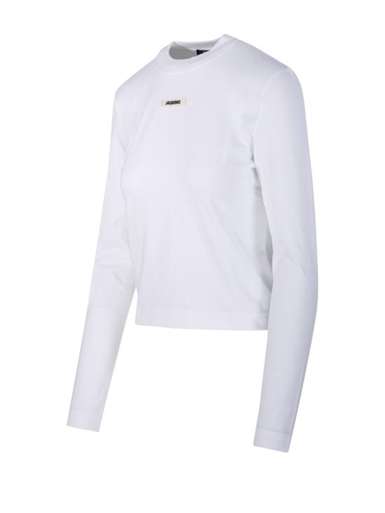 26FW 자크뮈스 그로그랭 로고 롱슬리브 티셔츠 TSW00155AJ00124 100 WHITE - JACQUEMUS