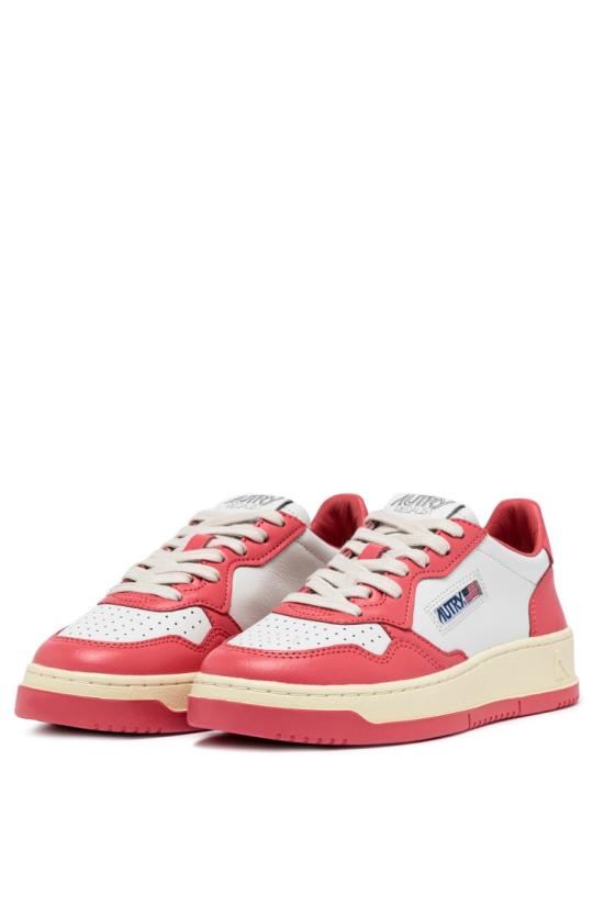 25SS 오트리 메달리스트 로우 레더 스니커즈 AULW WB55WHT TEAROSE Burgundy - AUTRY