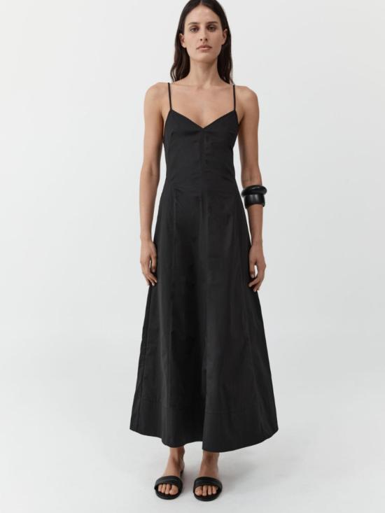  세인트아그니 롱 원피스 세인트 아그니 구조화된 면 드레스