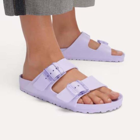  버켄스탁 샌들 애리조나 스텔스 버클 에바  퍼플 포그 - BIRKENSTOCK