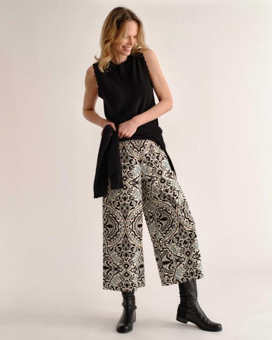  카르톨리나 팔라초 팬츠 Cartolina Salida Culotte 팬츠 Flor Medallion - CARTOLINA