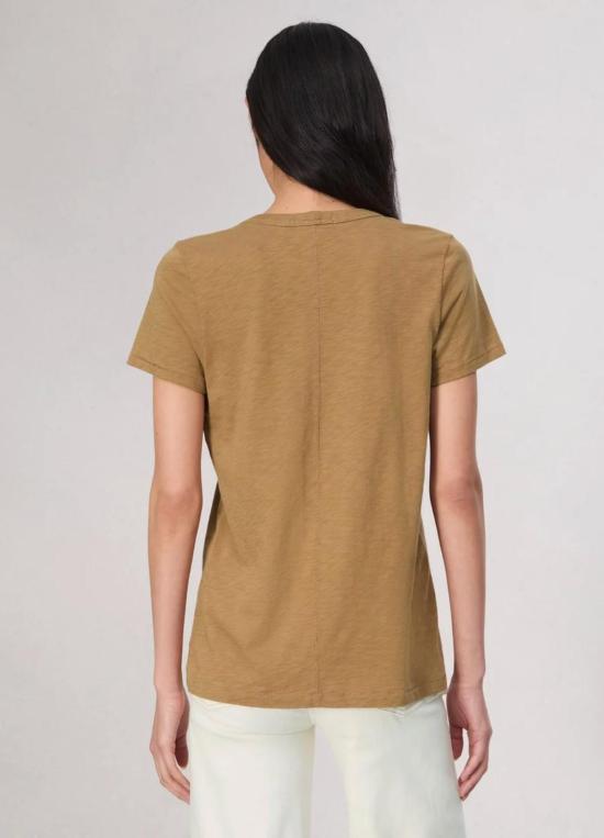  랙앤본 반팔 티셔츠 Rag & Bone The Slub Vee 티셔츠 카키색 - RAG & BONE