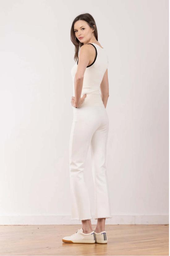  에비뉴 몽테뉴 스트레이트 팬츠 Avenue Montaigne Leo Pant 화이트 데님 - AVENUE MONTAIGNE