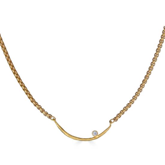  로니 폴 주얼리 목걸이/팬던트 커브드 바 네크리스 골드 - LONI PAUL JEWELRY
