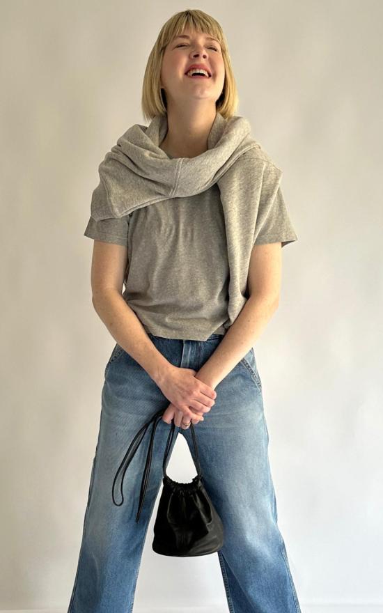  영메이븐 민소매 티셔츠 Jungmaven 크롭 로렐 티 헤더 그레이 - JUNGMAVEN