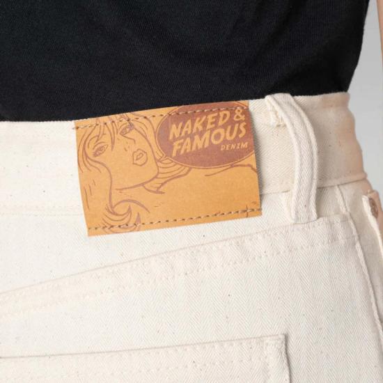  네이키드 & 페이머스 데님 팬츠 네이키드 앤 페이머스 와이드 와일드 웨스트 진 에크루 - NAKED & FAMOUS