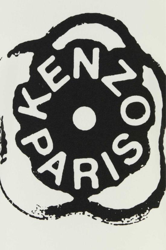  겐조 긴팔 티셔츠 화이트 코튼 스웨트셔츠 - KENZO