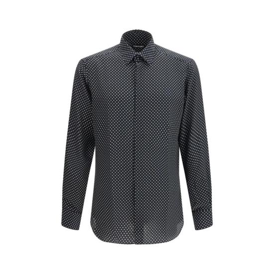 26SS 톰포드 긴팔 셔츠 Tom Ford 크레이프 드 신 폴카 도트 셔츠