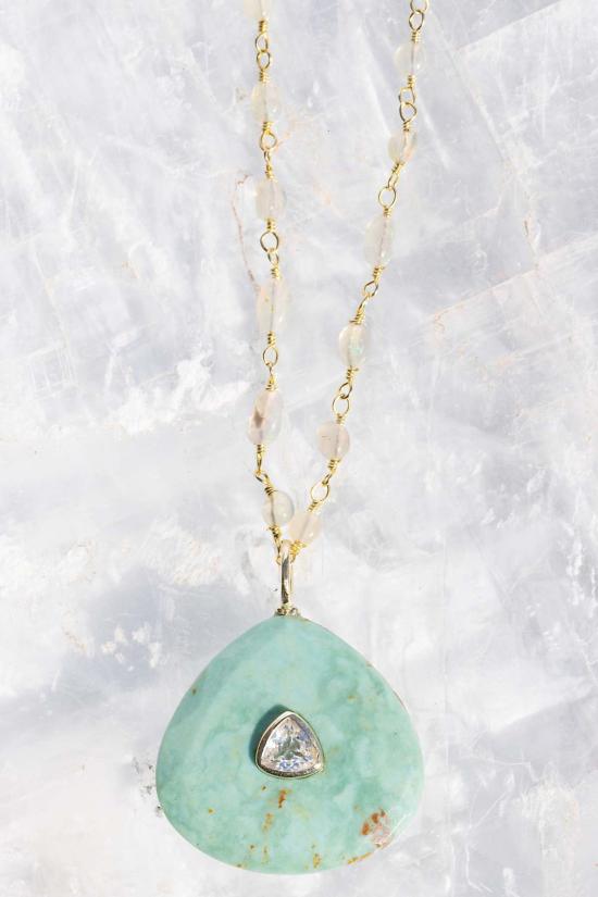  네이티브잼 목걸이/팬던트 천연 보석 부적 목걸이 터키석 - NATIVE GEM