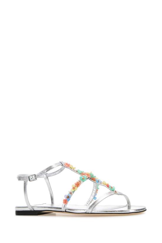  지미추 샌들 실버 나파 가죽 데이지 - JIMMY CHOO