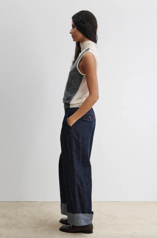  레이첼 코미 민소매 티셔츠 호윌 탑 차콜 크림 - RACHEL COMEY