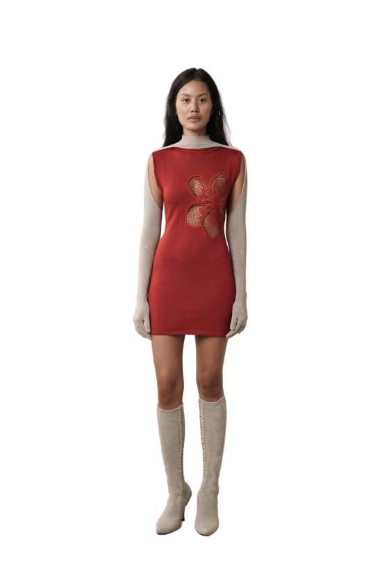  이사 볼더 숏 원피스 프랜지파니 카브 드레스 체리