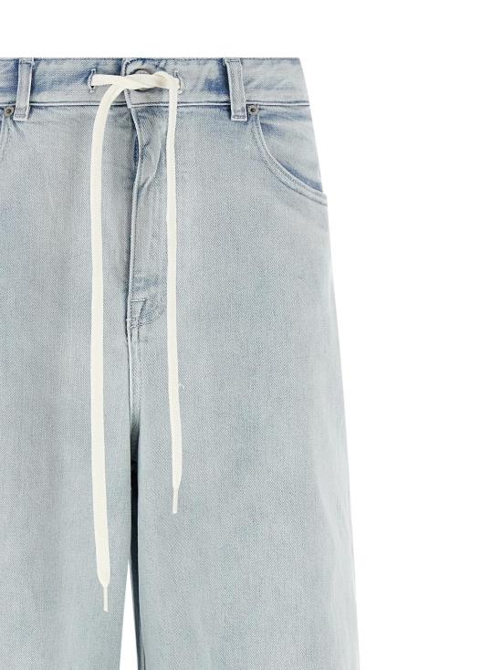  MM6 메종마르지엘라 데님 팬츠 Mm6 메종 마르지엘라 루즈핏 드로스트링 진 라이트 블루 - MM6 MAISON MARGIELA