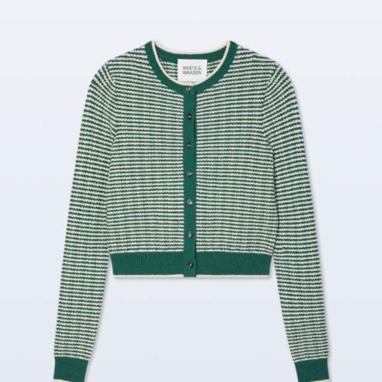  화이트 워렌 가디건 화이트 + 워렌 부클  아이비 그린 - WHITE + WARREN