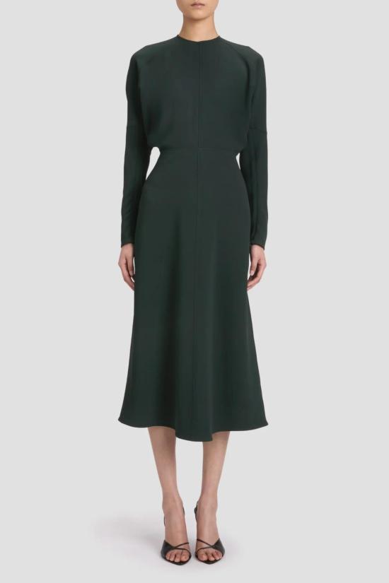  빅토리아 베컴 미디 원피스 롱/숏 돌먼 미디 드레스 다크 파인 - VICTORIA BECKHAM