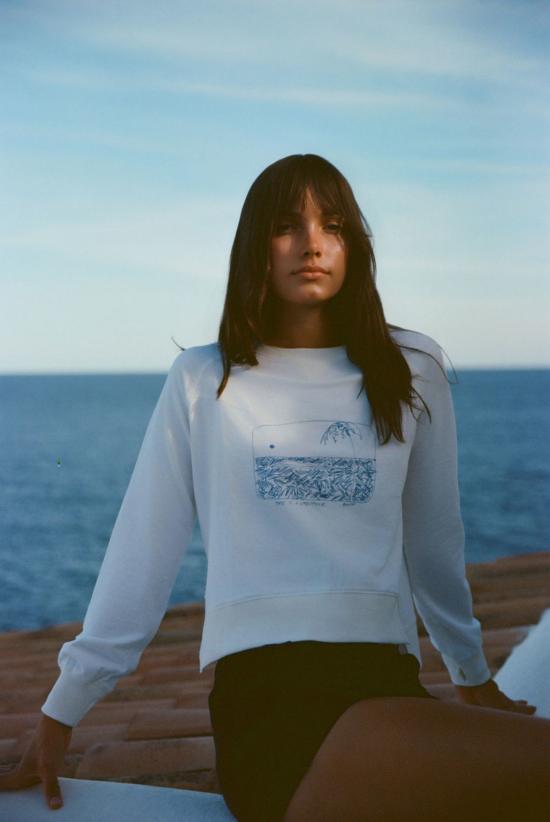  Catherine Gee 스웨터 캐서린 지 자수 스웨트셔츠 "This Is A Lifestyle" 화이트 - OTHER BRANDS