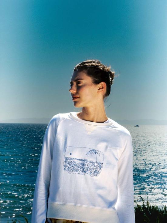  Catherine Gee 스웨터 캐서린 지 자수 스웨트셔츠 "This Is A Lifestyle" 화이트 - OTHER BRANDS