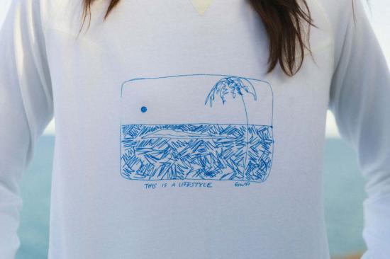  Catherine Gee 스웨터 캐서린 지 자수 스웨트셔츠 "This Is A Lifestyle" 화이트 - OTHER BRANDS