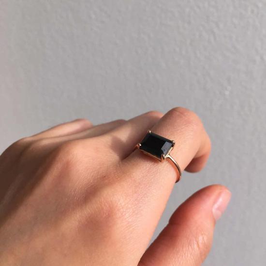  제니 권 디자인스 반지 제니 권 이스트 웨스트 오닉스  14k 골드 - JENNIE KWON DESIGNS