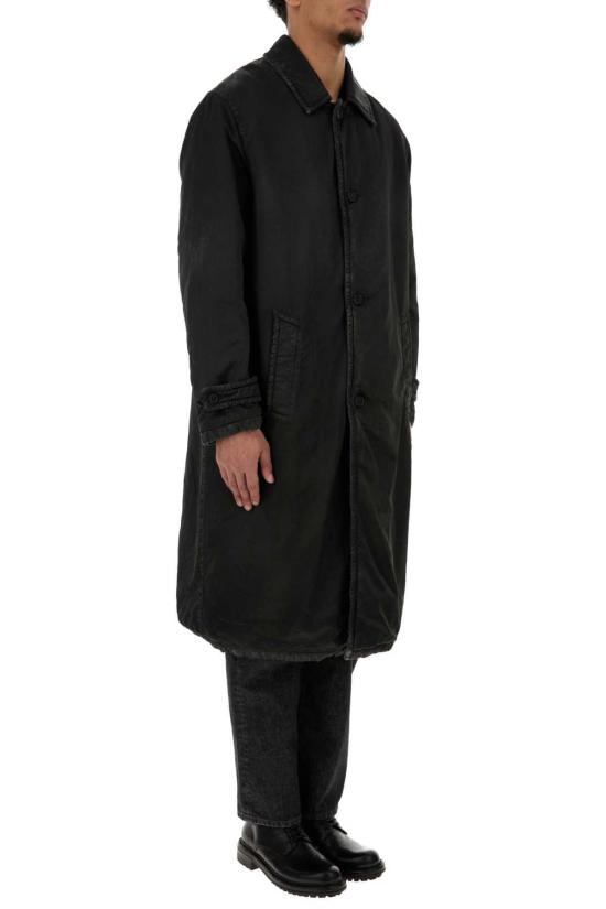  MM6 메종마르지엘라 코트 Mm6 메종 마르지엘라 코튼 블렌드 오버 워시드 블랙 - MM6 MAISON MARGIELA