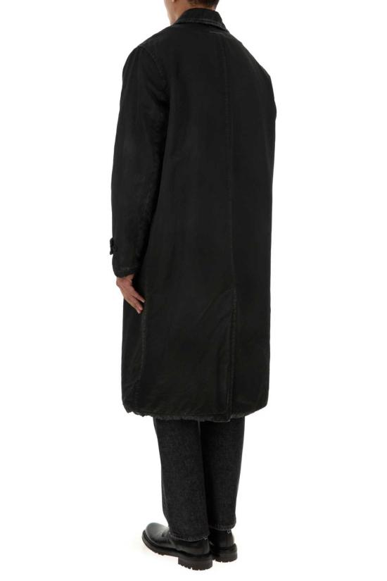  MM6 메종마르지엘라 코트 Mm6 메종 마르지엘라 코튼 블렌드 오버 워시드 블랙 - MM6 MAISON MARGIELA