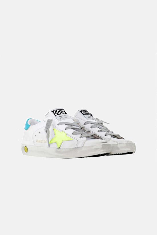  [키즈] 골든구스 슈즈 GYF00101 F001175 10521 WHITE TURQUOISE HEEL FLUORESCENT STAR - GOLDEN GOOSE