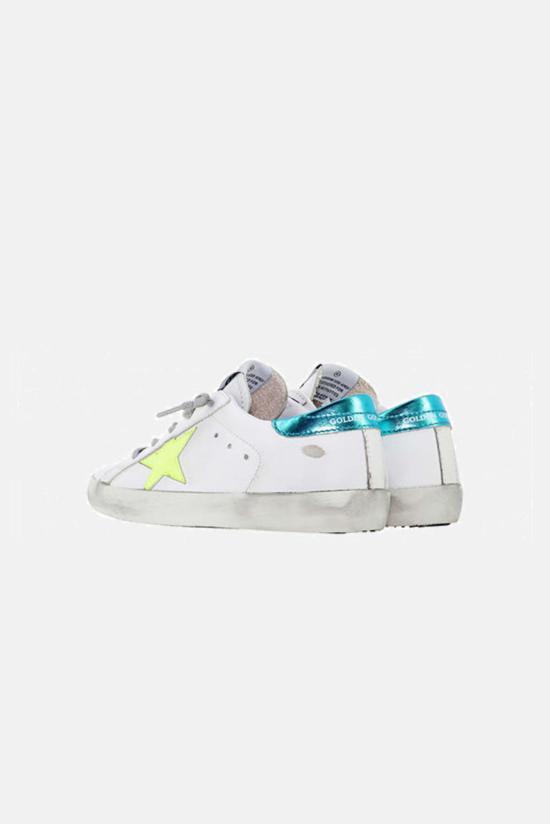  [키즈] 골든구스 슈즈 GYF00101 F001175 10521 WHITE TURQUOISE HEEL FLUORESCENT STAR - GOLDEN GOOSE