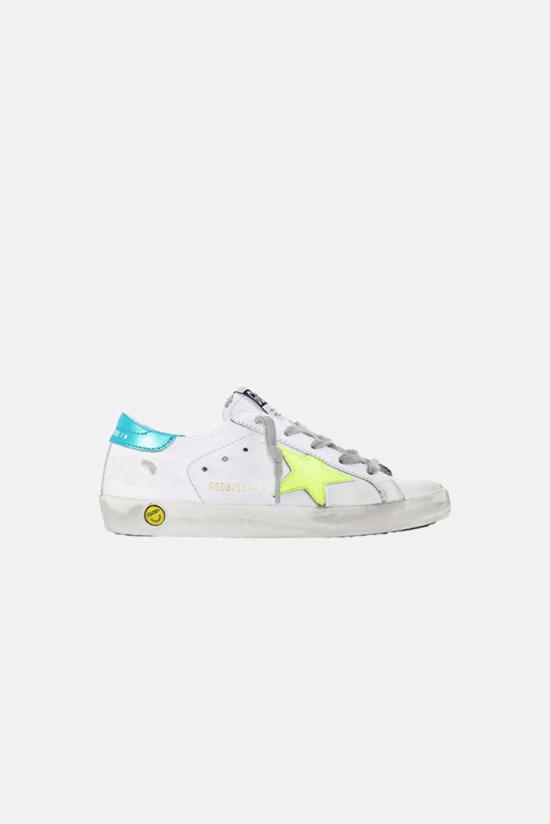  [키즈] 골든구스 슈즈 GYF00101 F001175 10521 WHITE TURQUOISE HEEL FLUORESCENT STAR