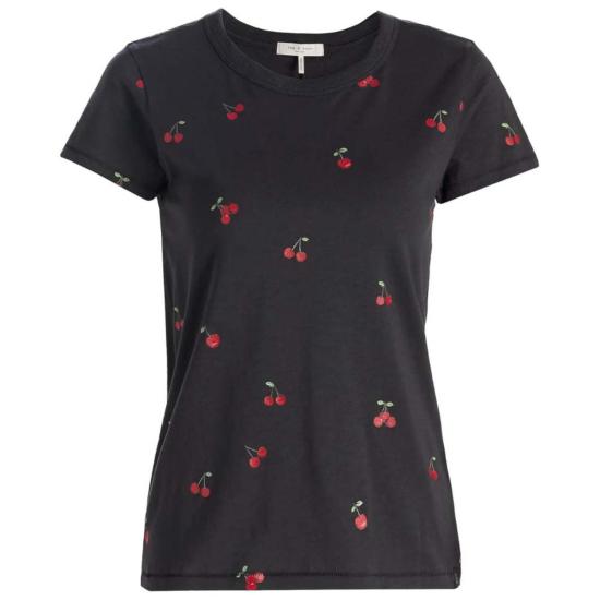  랙앤본 반팔 티셔츠 Rag & Bone All Over Cherry 티셔츠 블랙 멀티
