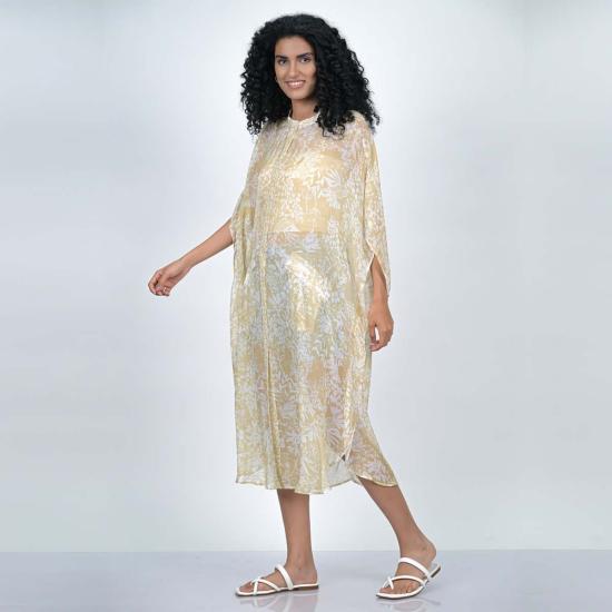  비스마야 롱 원피스 Vismaya 바이너리 전단지 Caftan Golden - VISMAYA