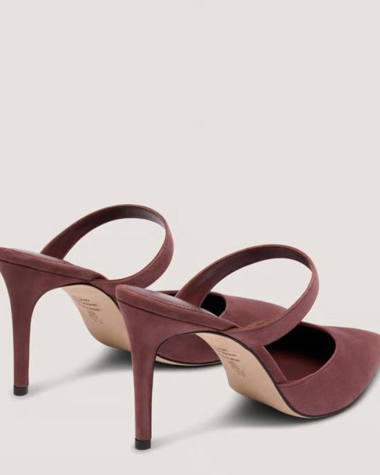  스튜어트 와이츠먼 힐/펌프스 스튜어트 파워 뮬 85 브라운스톤 스웨이드 - STUART WEITZMAN