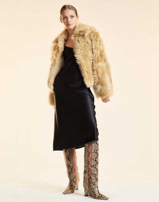  신시아 로리 무스탕 신시아 로울리 시어링 크롭 재킷 카라멜 - CYNTHIA ROWLEY
