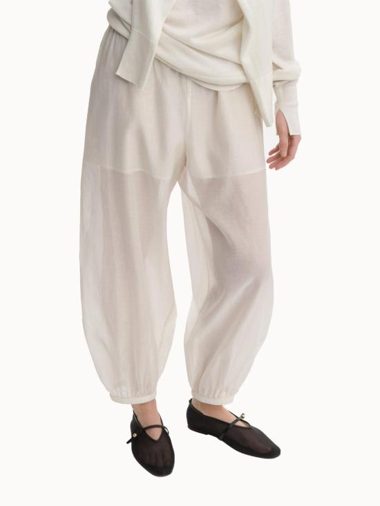  바이말렌비거 트레이닝/조거 팬츠 말레네 비르거 루마스 오르간자 팬츠 소프트 화이트 - BY MALENE BIRGER