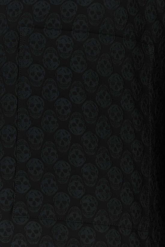  알렉산더 맥퀸 셔츠 비스코스 블렌드 캠프 칼라 하와이안  블랙 - ALEXANDER MCQUEEN